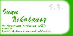 ivan nikolausz business card